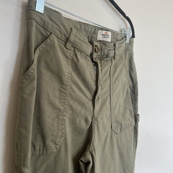 Marine Layer Style 14934 Green Taper Leg Carpenter Utility Pants Stretch 10 - Picture 3 of 11